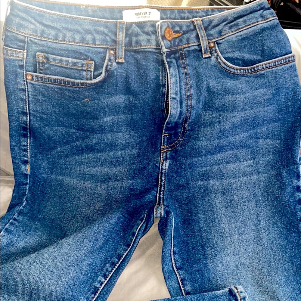 Forever 21 High-Rise Dark Wash Jeans